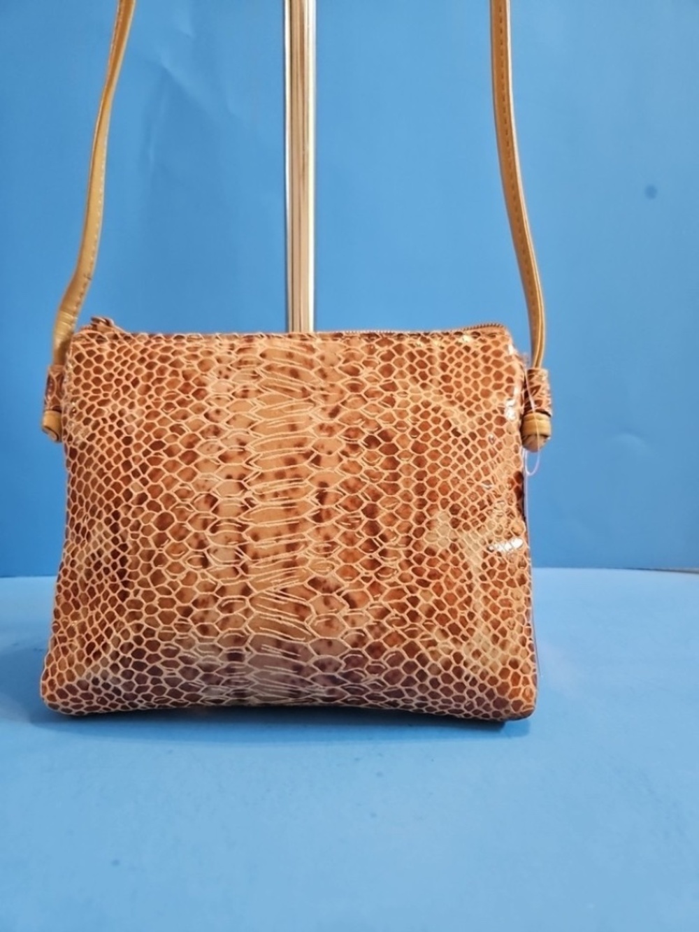 Snakeskin Embossed Mini Shoulder Bag Beige Neutral Y2K-inspired silhouette